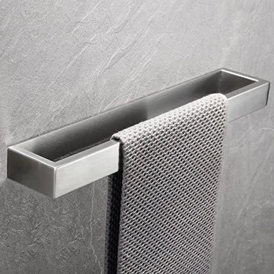 Image of Biutimarden 30cm Bathroom Towel Holder Without Drilling, Self Adhesive Rail Stainless Steel for Rack, Bar Bath Brush Finish…
