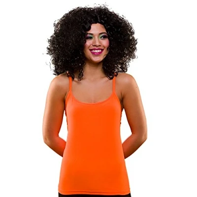 Image of Wicked Costumes Adult Unisex 80&#039;s Vest Top (Neon Orange) XS/S (UK 6 10)