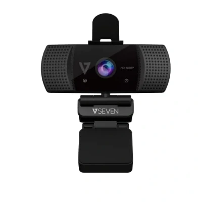 Image of V7 1080P Web Camera, HD Webcam with Microphone, &amp; Privacy Cover, 110 degree FOV, Plug and Play, for Zoom/Skype/Teams, Conferencing Video Calling