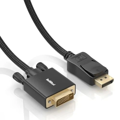 Image of BolAAzuL DisplayPort to DVI Adapter Cable 3FT/1M, DP Display Port Male D 24+1 Converter Cord Gold Plated Braided