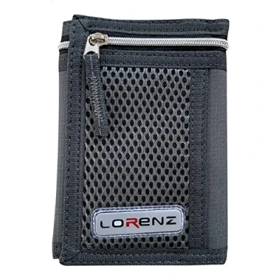 Image of Lorenz Men&#039;s Boy&#039;s Slim Canvas Sports Trifold Wallet Grey