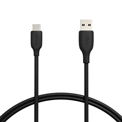 Image of Amazon Basics USB C to A 2.0 Fast Charger Cable, 480Mbps Speed, IF Certified, for Apple iPhone 15, iPad, Samsung Galaxy, Tablets, Laptops, 0.91 m, Black