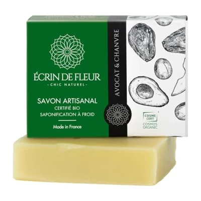 Image of Écrin de Fleur Organic Avocado &amp; Hemp Soap, Enriched with Orange and Ylang Ylang, Handcrafted, Cold Processed, 1x90g