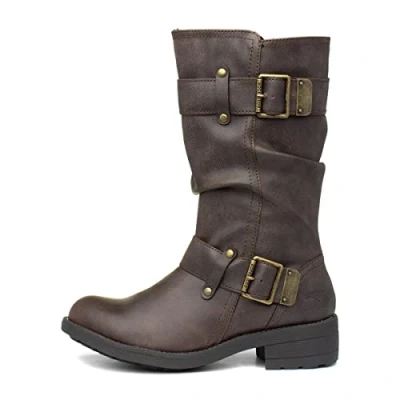 Image of Rocket Dog Womens/Ladies Trumble Faux Leather Biker Boots (7 UK) (Brown)