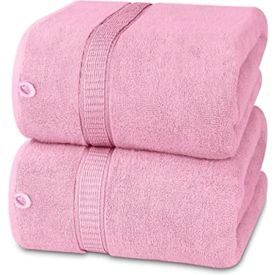 Image of Utopia Towels Premium Jumbo Bath Sheet (90 x 180 cm, 8 Pack) 100% Ring Spun Cotton Highly Absorbent and Quick Dry Extra Large Super Soft Hotel Quality Towel (Pink)