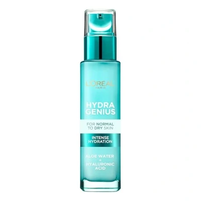 Image of L’Oréal Paris Hydra Genius Aloe Water, Intense Hydration, Softer, More Supple Skin, Suitable for Dry Water and Hyaluronic Acid, 70ml
