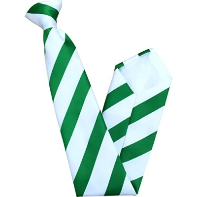 Image of Men&#039;s Emerald Green &amp; White Striped Clip On Neck Tie