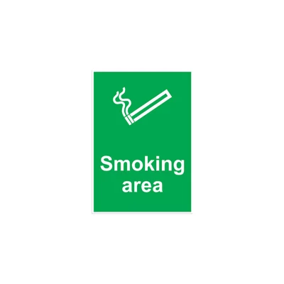 Image of Sitesafe Smoking Area Vinyl Sign 210 x 148mm