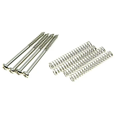 Image of 4x Nickel Bass Pickup Mounting Screws Springs for P Jazz or P90 Pickups