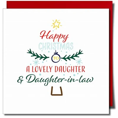 Image of Happy Christmas lovely Daughter and in law greeting Card Lesbian Gay LGBT 150mm x Premium