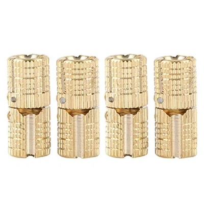 Image of 4Pcs 8mm Copper Brass Cabinet Box Concealed Barrel Hinge 180 Opening Angle for Lightweight Handcraft DIY Projects