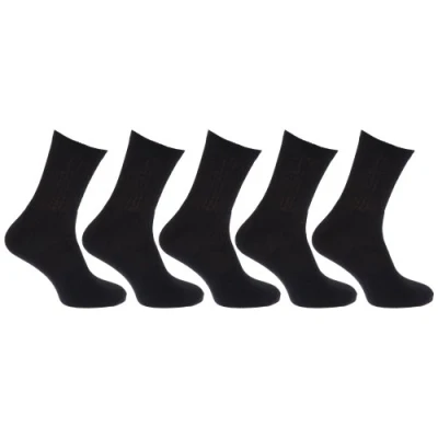 Image of Mens Cotton Rich Sports Socks (Pack Of 5) (UK Shoe 6 11, EUR 39 45) (Black)