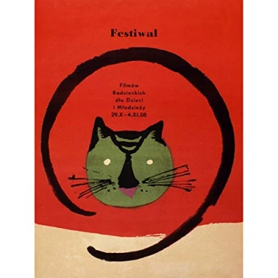 Image of Wee Blue Coo Advertising Exhibition Festival Film Movie Cat Poland Warsaw Large Art Print Poster Wall Decor 18x24 inch