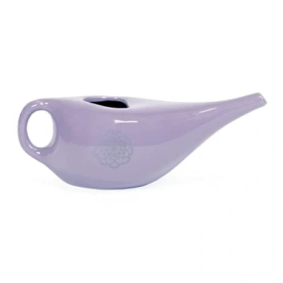 Image of Ruth White Yoga Products Ceramic Nasal Neti Pot with Mandala Pattern (Lilac)