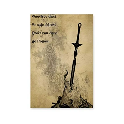 Image of UNGGOY Hollow Bonfire Dark Souls Canvas Art Poster and Wall Picture Print Modern Family bedroom Decor Posters 20x30inch(50x75cm)