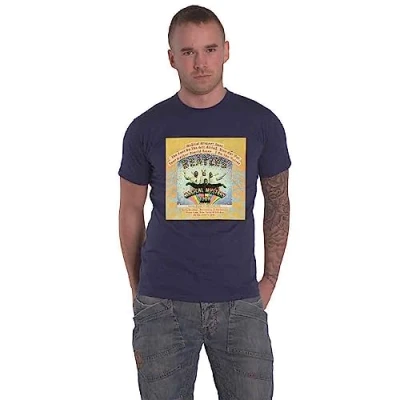 Image of The Beatles T Shirt Magical Mystery Tour Album Cover Official Unisex Navy Blue XXL