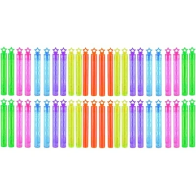 Image of 48 Neon Bubble Tubes Star Topper Perfect for Parties and Celebrations Rainbow Stars Children’s Party Birthday Bag Fillers Wedding Favours Specially Kids Indoor &amp; Outdoor