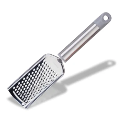 Image of Fackelmann MODE Hand Grater, Zester, Parmesan With Hanging Loop, Stainless Steel, 25x5.8x2cm, Grey &amp; Silver