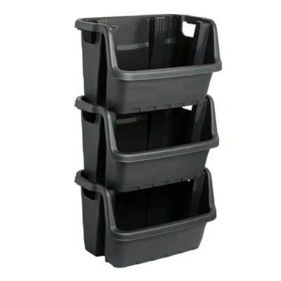 Image of 35 Litre Stacking Picking Plastic Open Fronted Recycling Storage Box Bins (5)
