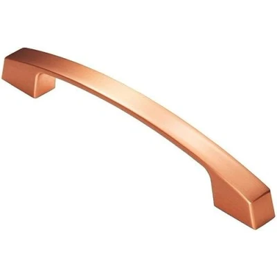 Image of Fingertip Bridge Cabinet Pull Handle 160mm Hole Centres, Satin Copper