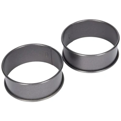 Image of Citystores® CA Metal Egg Rings Round Cooking Mould Gadget Poaching Eggs, Omelettes and Mini Pancakes, Non Stick Metal, Set of 2