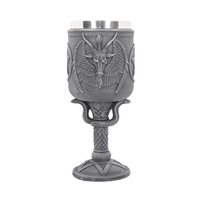 Image of Nemesis Now Baphomet&#039;s Thirst Goblet 27cm Black, Resin w/Stainless Steel Insert, 20cm