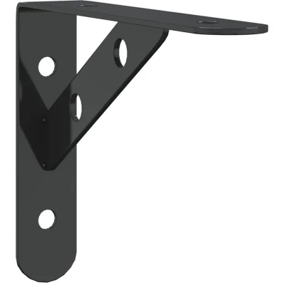 Image of vidaXL Shelf Brackets 4 pcs 15x2.5x11.5 cm Black Stainless Steel