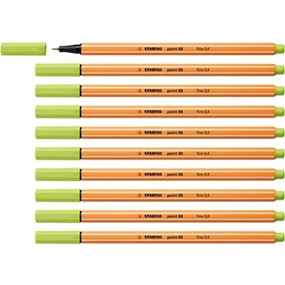 Image of Fineliner STABILO point 88 Pack of 10 Lime Green