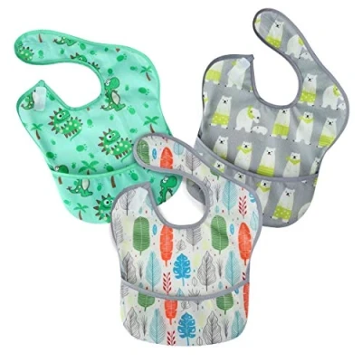 Image of PandaEar 3 Pack Super Light Weight Baby BIbs EVA Feeding Waterproof Washable Stain Oil and Odor Resistant 5 36 Months