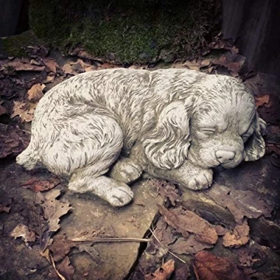 Image of Spaniel Puppy Dog Statue Reconstituted Stone Animal Concrete Garden Ornament