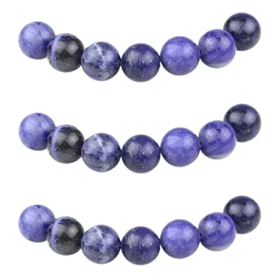 Image of MJDCB Natural Round Stone Beads 12mm Sodalite Loose Gemstone for Jewelry Making Bracelet Necklace 30pcs