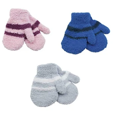 Image of iTRONiK NEW Babies/Toddlers Soft Touch Warm Magic Winter Striped Mittens Gloves (Pink)