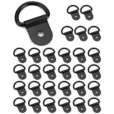 Image of QWORK 30 Pcs D Ring Tie Down Lashing with Mounting Bracket for Car Truck Trailer Camper Van (36cm x 25cm)