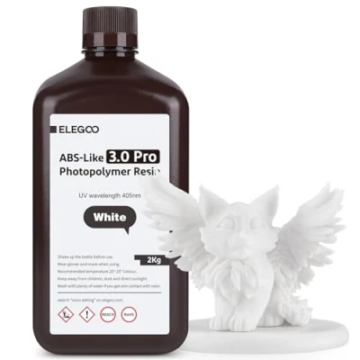 Image of ELEGOO ABS Like Resin 3.0 Pro Resin, UV 3D Printer with Strong Scratch Resistance and Impact Resistance, Photopolymer for LCD White 2000g