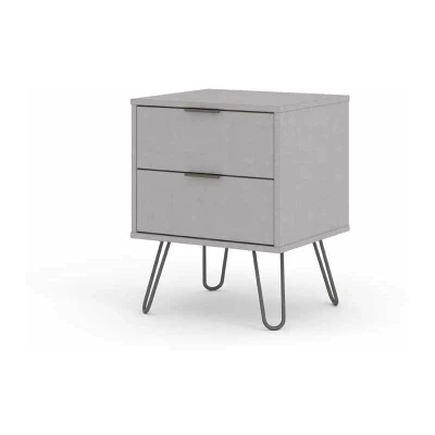 Image of Core Products Augusta Grey 2 Drawer Bedside Cabinet