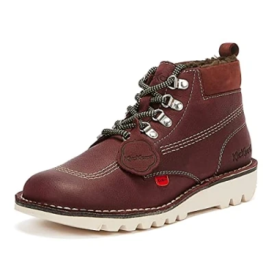 Image of Kickers Men&#039;s Kick Hi&#039;&#039; Ankle Boots, Purple Burgundy, 6.5 UK