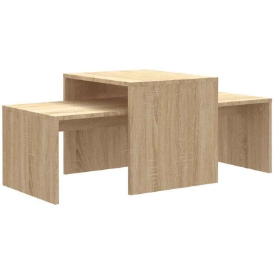 Image of vidaXL Coffee Table Set Sonoma Oak 100x48x40 cm Engineered Wood