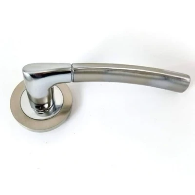 Image of EUROART Lever On Rose Door Handle, Latch &amp; Hings Pack Sets in Polished Chrome Finish Dimension 135l x 52w 63h