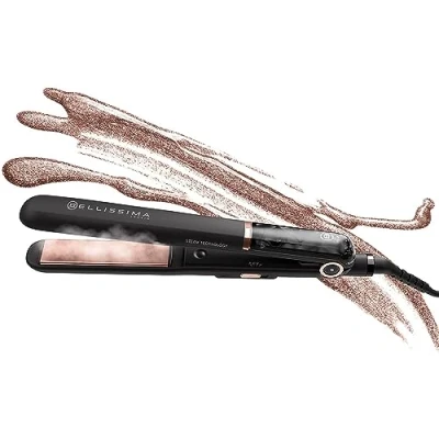 Image of Bellissima My Pro Steam B28 100 Professional Hair Straightener for a Long Lasting Smooth Result, Ceramic Coated Plates, Adjustable Temperature 170 / 200 230 C, Rapid Heat Technology, UK Plug