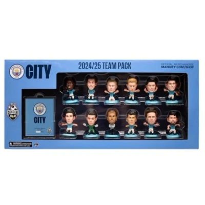 Image of SoccerStarz Man City Team Pack 12 Figure (2024/25 Version Classic Kit)
