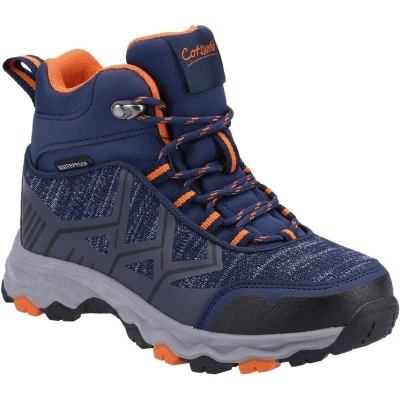 Image of Cotswold Childrens Unisex Coaley WATERPROOF MEMORY FOAM Hiking Boots Junior Navy Size UK 11 Kids