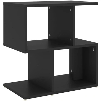 Image of vidaXL Bedside Cabinet Black Engineered Wood Nightstand Scandinavian Style Side Table 50x30x51.5 cm Durable Bedroom Furniture with Ample Storage &amp; Easy Assembly