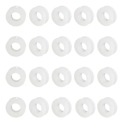 Image of 20pcs Empty Plastic Wire Spools, 55x20mm White Ribbon Spool Weaving Bobbins Craft Spools for Embroidery Thread, Chains, Electrical and Sewing