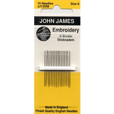 Image of Colonial Needle John James Embroidery Hand Needles Size 8, 16/Pkg