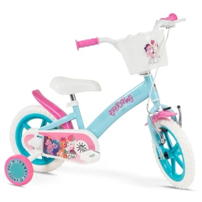 Image of Toimsa 12 inch My Little Pony Bicycle/Kids Bike learn to ride outdoors, with training wheel stabilisers and mudguard, for children/youth age 3 5 Years, Blue