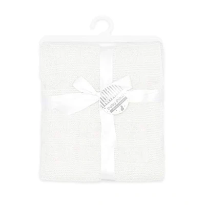 Image of Baby Ribbon Gift Snuggle Shawl Blanket 75x100cm White