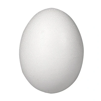 Image of Rayher Polystyrene Egg, 2 Pieces, 26 cm, Half Shells, Styrofoam, White, 23.5 x 40.5 58.5 cm