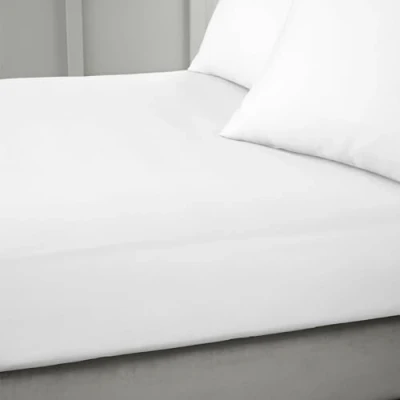 Image of Bianca 400 Thread Count Cotton Sateen King Fitted Sheet White
