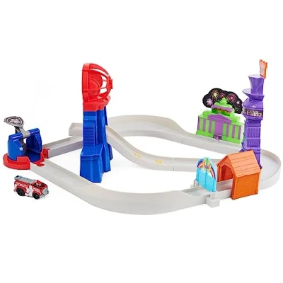 Image of PAW Patrol, True Metal Total City Rescue Movie Track Set with Exclusive Marshall Vehicle, 1:55 Scale, Kids’ Toys for Ages 3 and up