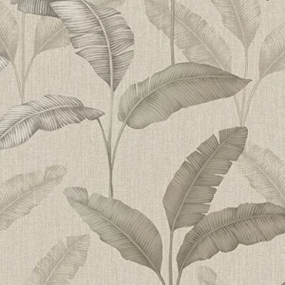 Image of Amara Palm Wallpaper Modern for Living Room, Bedroom, Fireplace Decorative Luxury Tropical Wall Paper with Metallic Tone (Beige/Gold)